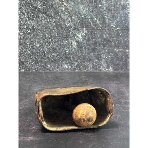 Vintage Rustic Iron Cow Bell With Handle 4" - Picture 4 of 7